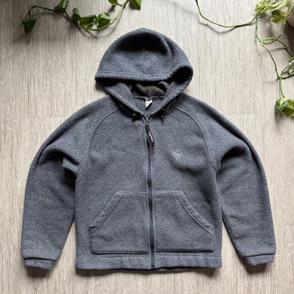 Vintage 90s Early Winters Womens Fleece Jacket Hoodie Gray Zip Up XS USA Cozy - Picture 1 of 7